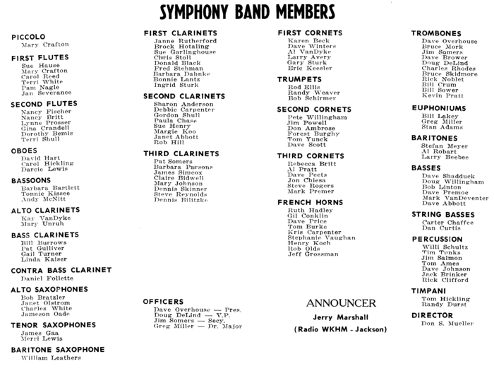 1964 OHS Band Members